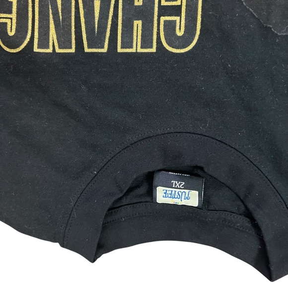 Justee MLK Barack Obama Change Dream Tee T Shirt Black Y2K Vote - Picture 6 of 8